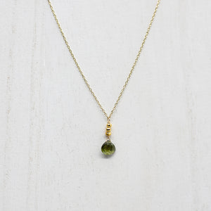 
                
                    Load image into Gallery viewer, Tourmaline Raindrop Gold Necklace
                
            