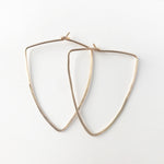Hoops Triangle Hand Hammered Earrings