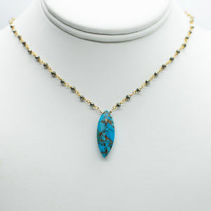 Blue Copper Turquoise Waterfall Necklace