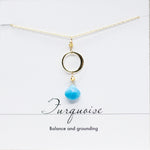 Turquoise  Ring Gold Necklace