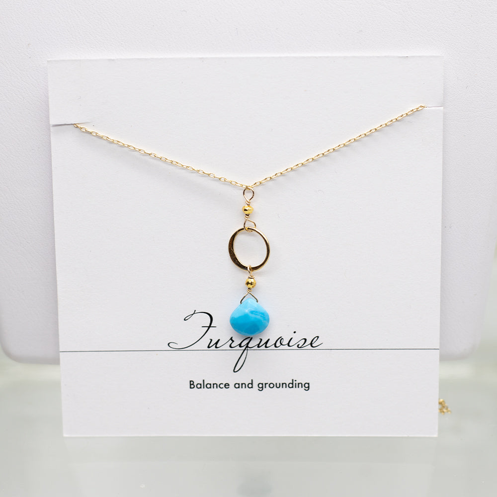 Turquoise  Ring Gold Necklace