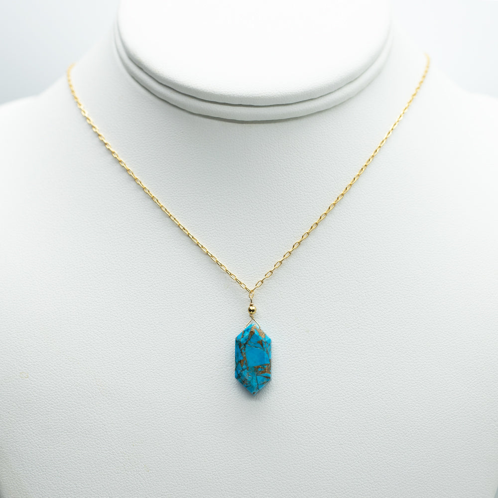 Blue Copper Turquoise Shard Necklace
