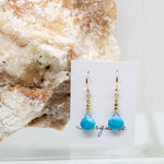 Turquoise Raindrop Gold Earrings