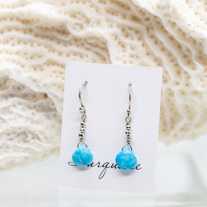 Turquoise Silver Raindrop Earrings