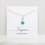 Turquoise Raindrop Gold Necklace