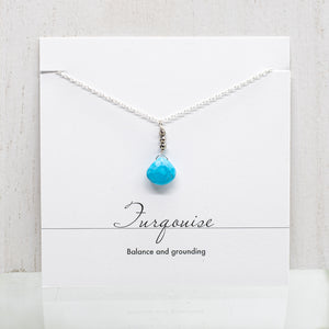 
                
                    Load image into Gallery viewer, Turquoise Raindrop Silver Necklace
                
            