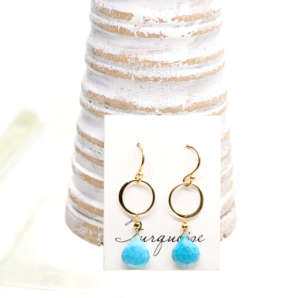 Turquoise Ring Gold Earrings