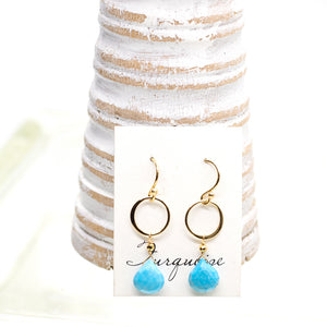 Turquoise Ring Gold Earrings
