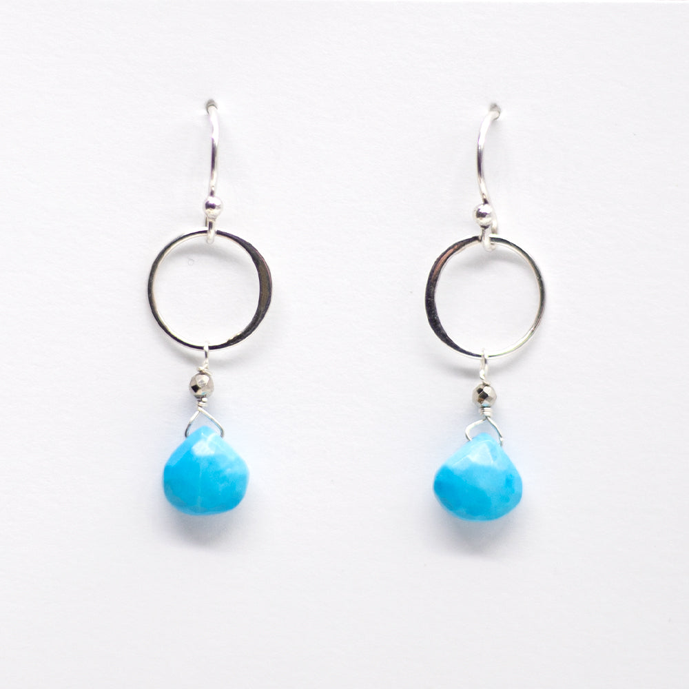Turquoise Ring Silver Earrings
