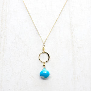 
                
                    Load image into Gallery viewer, Turquoise Ring Gold Necklace
                
            