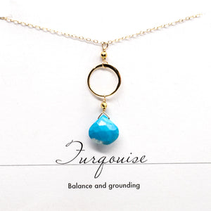 
                
                    Load image into Gallery viewer, Turquoise Ring Gold Necklace
                
            