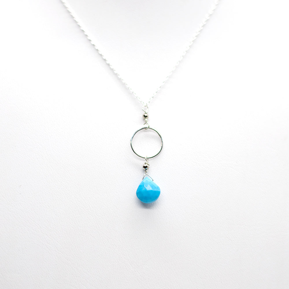 Turquoise Ring Silver Necklace