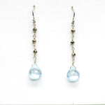 Aquamarine Waterfall Silver Earrings