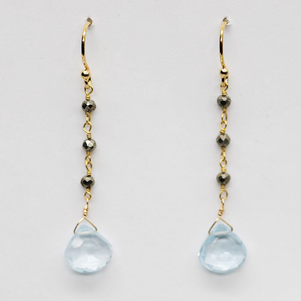 Aquamarine Waterfall Earrings