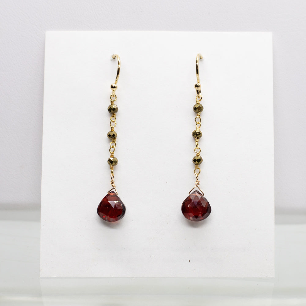 
                
                    Load image into Gallery viewer, Garnet Waterfall Earrings
                
            