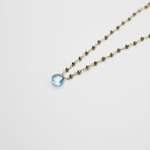 Aquamarine Waterfall Gold Necklace
