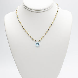 Aquamarine Waterfall Gold Necklace