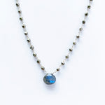 Labradorite & Pyrite Waterfall Necklace