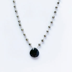 
                
                    Load image into Gallery viewer, Waterfall Black Spinel Necklace
                
            