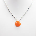 XL Carnelian Waterfall Silver Necklace