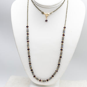 Labradorite & Garnet Zen Necklace